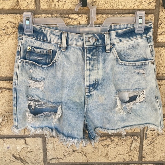 Ban jara Distressed denim Jean shorts size 28 Raw hem - Picture 1 of 7